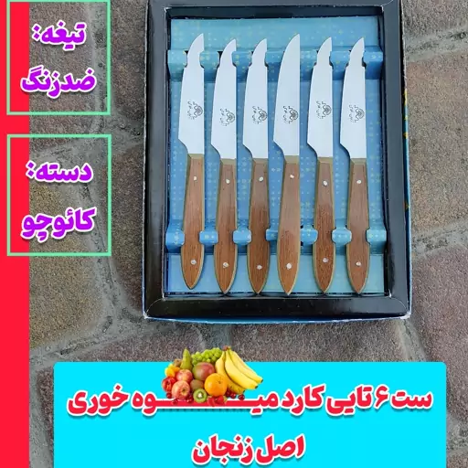 چاقوی زنجان ست 6تایی کارد میوه خوری اصل زنجان چاقو زنجان دکترچاقو چاقوی استیل زنجان چاقوی ضدزنگ زنجان چاقوی میوه خوری