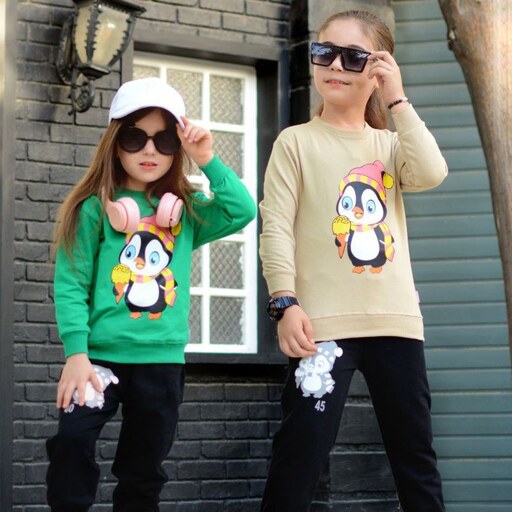 خرید بلوز شلوار پنگوئن دخترانه و پسرانه مناسب 2 تا 5 سال جنس دورس