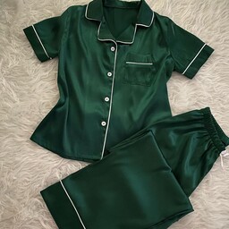 بلوز وشلوار ساتن راحتی  و لباس خواب سبز درباری سایزبزرگ و سایز کوچک 