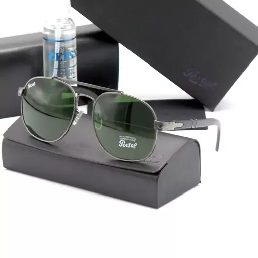 عینک آفتابی  خلبانی پرسول Persol شیشه سنگ UV400 دسته فنری 