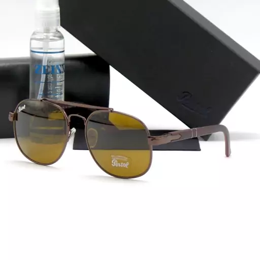 عینک آفتابی خلبانی پرسول Persol شیشه سنگ UV400 دسته فنری 