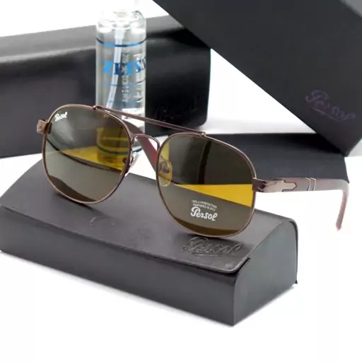 عینک آفتابی خلبانی پرسول Persol شیشه سنگ UV400 دسته فنری 