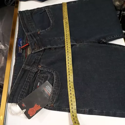 شلوار جین مردانه اسلیم فیت ساده ترک Denim  آبی گازوئیلی سایز 32 