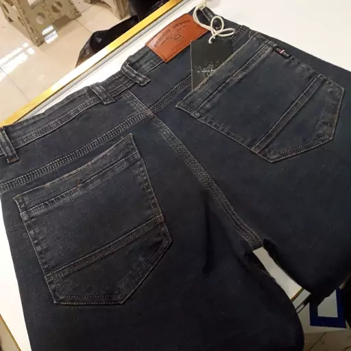 شلوار جین مردانه اسلیم فیت ساده ترک Denim  آبی گازوئیلی سایز 32 