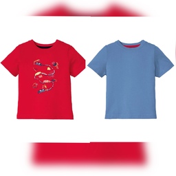پک دو عددی تیشرت نخی لوپیلو 12 تا24 ماه آبی و قرمزکوچولوشاپ تیشرت  آستین کوتاه