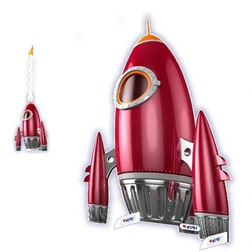 استند رومیزی تولد طرح موشک و شاتل فضانورد به همراه شمع