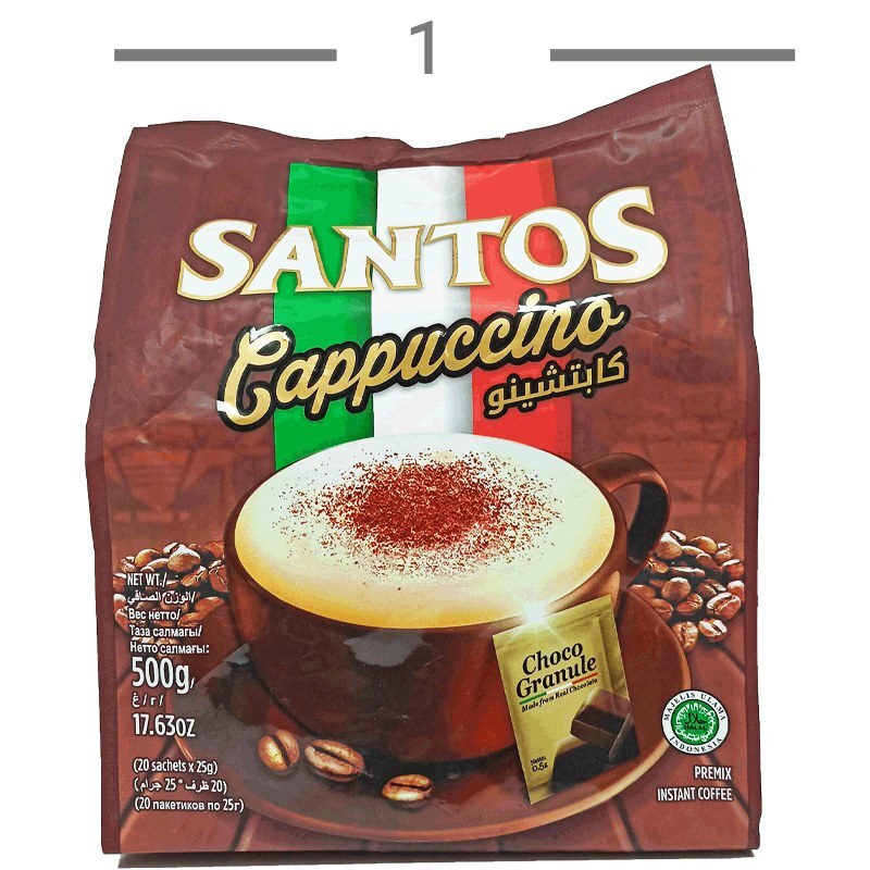 پودر کاپوچینو 20 عددی سانتوس Santos وزن 500 گرم