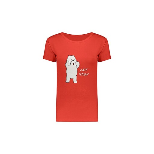 تی شرت قرمز طرح خرس کد 107