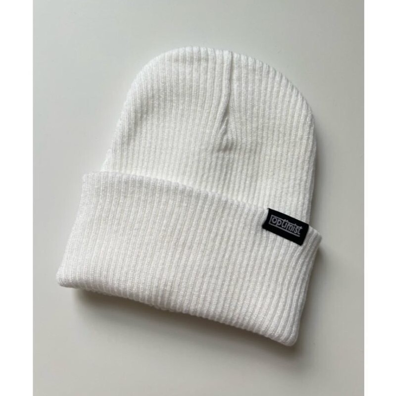 کلاه بافتی سفید ساده فری سایز