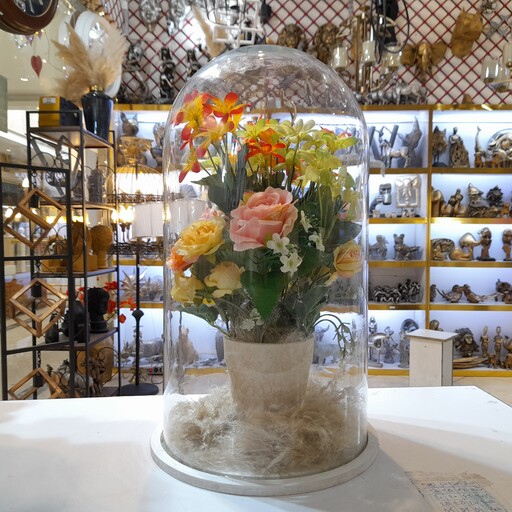 گل و گلدان ، حباب گل و گلدان ، شیشه گل و گلدان ، گل مصنوعی ، هدیه رومانتیک ، شیشه گل بزرگ