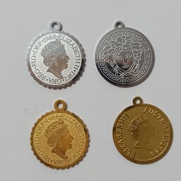 سکه الیزابت سایز بزرگ در دو رنگ طلایی و نقره ای وزن محصول 3 گرم