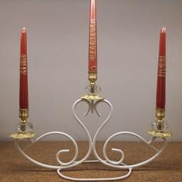 شمعدان سه  شعله جاشمعی مدل رها مخصوص کادویی دکور کنسول میز تلویزیون 
