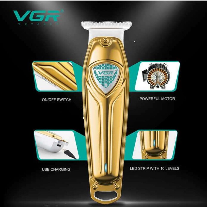 ماشین اصلاح خط زن VGR تمام استیل V-911 اصلاح سر و صورت ضمانت اصالت کالا برند اصلی تهیه شده توسط شرکت vgr