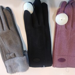 دستکش زمستانی داخل کرک جنس خارجی درجه 1 در 3رنگ متنوع
