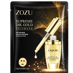 ماسک صورت ورقه ای طلا 24 عیار زوزو zozu جوانساز ضدپیری آبرسان قوی کلاژن ساز