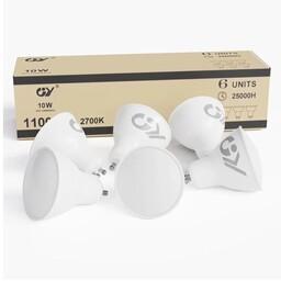 لامپ های کم مصرف LED GY GU10 2700 سفید گرم 10W 1100LM 6500K کم مصرف با لومن بالا 100 وات معادل لامپ هالوژن،پرتوعریض غیر 