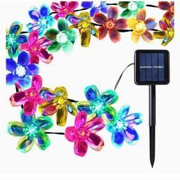 چراغ های رشته ای گل خورشیدی JMEXSUSS بسته FT 50LED ،ضد آب،چراغ خورشیدی برای تزئینات باغ حیاط چمن درخت مهمانی 