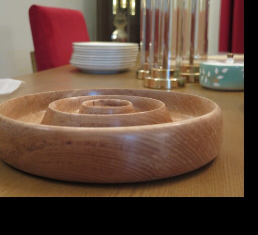 ظرف چوبی  مخصوص (چیپس و ماست وسس) قطر 25نوع چوب راش قابل شستشو یک تکه دستساز