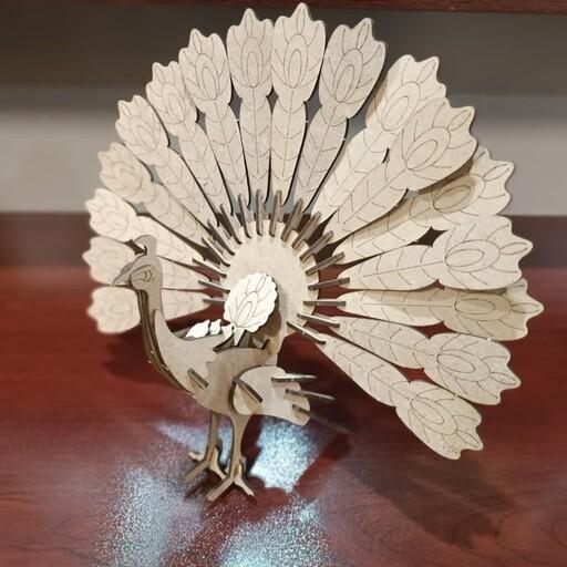 پازل چوبی سه بعدی طاووس زینتی(تخفیف ویژه)