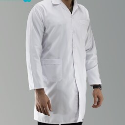 روپوش پزشکی سفید مردانه پارچه کجراه (دوخت عالی)