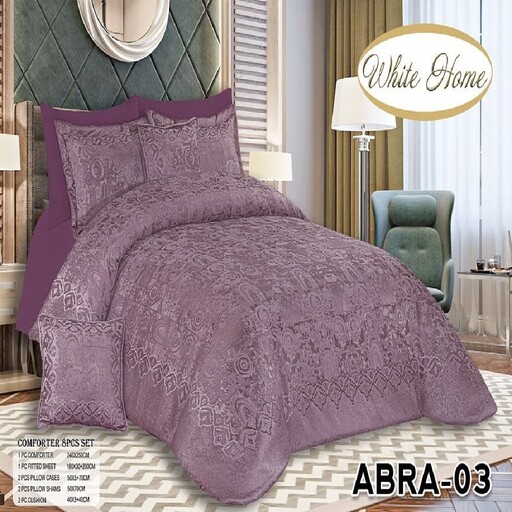 روتختی مخمل شانل white homeمدل abra دونفره 8 تکه رنگ بژ