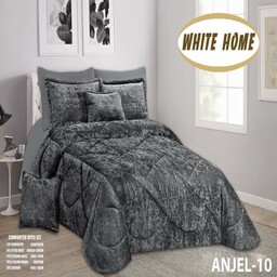 روتختی مخمل شانل white homeمدل anjel دونفره 8 تکه رنگ خاکستری 