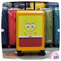چمدان فانتزی (کودک-بچگانه) وارداتی -خارجی  ریکاردو  طرح باب اسفنجی رنگ زرد سایز 24 اینچ 