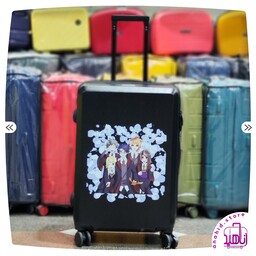 چمدان کودک وارداتی برند ریکاردو طرح انیمه مشکی رنگ 24 اینچ
