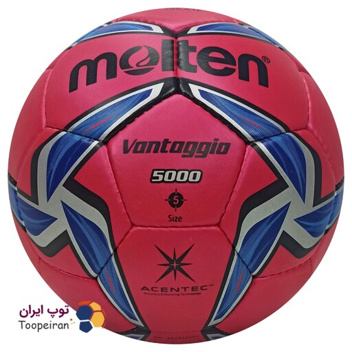 توپ فوتبال دوختی طرح  مولتن ونتاژیو 5000 سایز5 رنگ قرمز