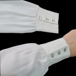 ساق دست کرپ حریر  طرح سه دکمه سفید مشکی سبز سرمه ای جگری