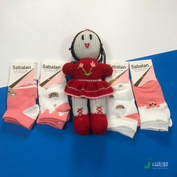 جوراب بچگانه بوکلی دخترانه فروش عمده در بسته های  12 جفتی