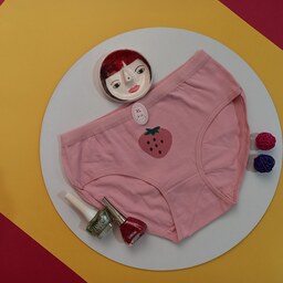 شورت نخی عروسکی دخترانه و زنانه طرح توت فرنگی XL(38 تا 42) رنگ صورتی