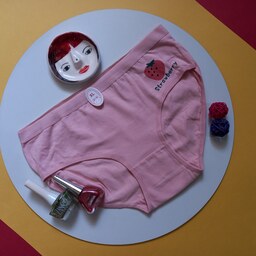 شورت نخی عروسکی دخترانه  زنانه طرح توت فرنگی XL(38 تا 42) رنگ صورتی