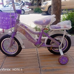دوچرخه عروسکی دخترانه سایز 12 ، مدل ترک بند دار