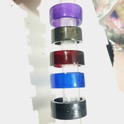 انگشتر دخترانه رزینی دستساز حلقه ساده در تنوع رنگی 