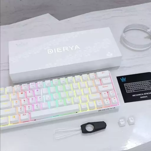 صفحه کلید گیمینگ مکانیکی DIERYA RGB شصت و سه کلید بلوتوث 4.0