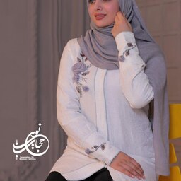 شومیز جواهردوزی نیلوفر (طراحی و تولید نوین حجاب) در دو رنگ مشکی و سفید