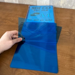 طلق شفاف A4 آبی - بسته 100 عددی - مناسب جلد و جزوه 