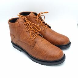 کفش نیم بوت چرم بنددار مردانه  نیم پوتین رنگ عسلی طرح لت کیفیت عالی و قیمت مناسب و ارزان  ارسال رایگان 220418