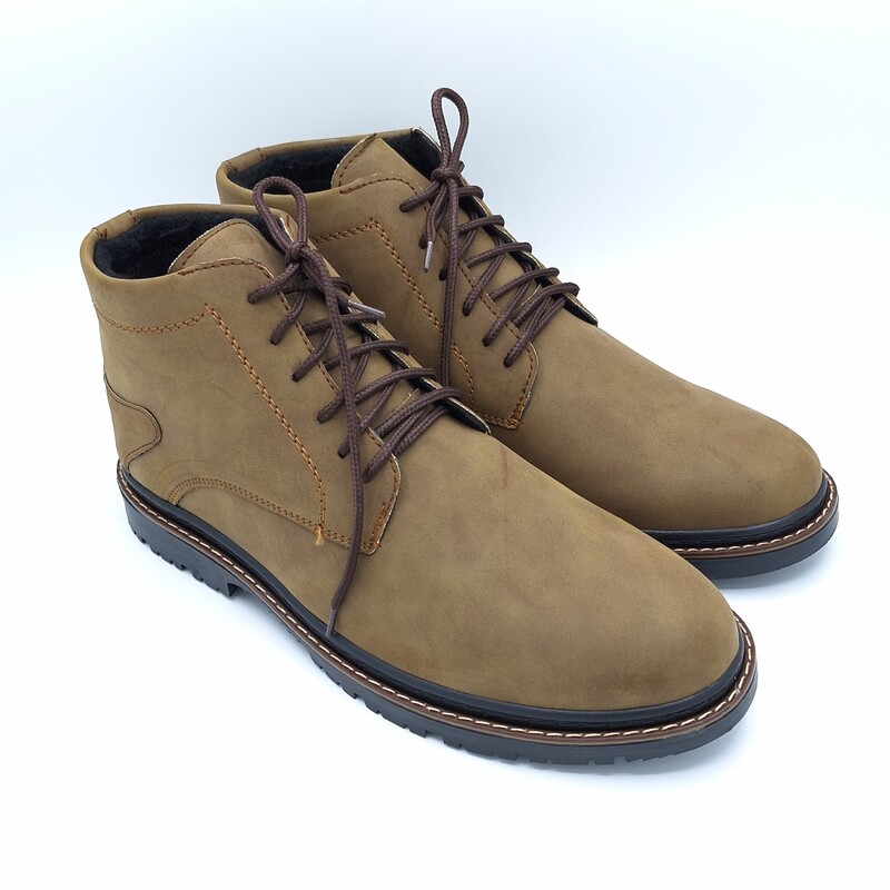 کفش مردانه  نیم بوت چرم بنددار   نیم پوتین رنگ سدری طرح لت کیفیت عالی و قیمت مناسب و ارزان ارسال رایگان 22045