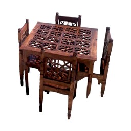 میز و صندلی نهارخوری چهار نفره سنتی چینی ساخته شده از چوب فنلاندی درجه یک و دارای استحکام و دوام بسیار بالا 