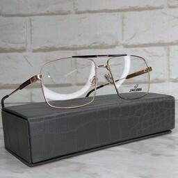 عینک طبی فلزی دو پل مردانه دسته فنردار با گارانتی تغییر رنگ