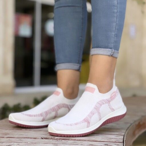 کفش اسکیچرز زنانه  ارزان - بدونه بند - سفید - مشکی - گلبهی با ارسال رایگان