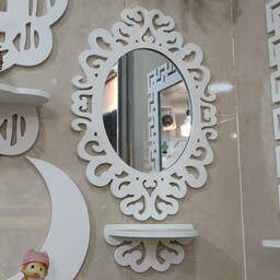 گالری شلف محمد آینه کنسول کوچک طرح بیضی بسیار ظریف و خوش رنگ مناسب حمام و توالت 