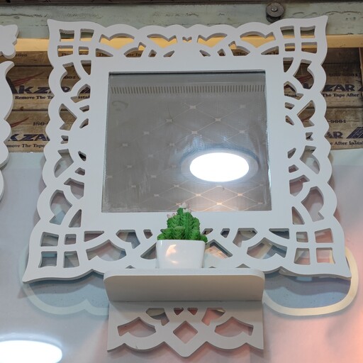 گالری شلف محمد آینه کنسول سایز کوچک 40 سانتی طرح ایکیا ضد آب مناسب برای حمام و توالت 