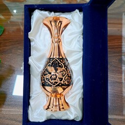 گلدان مسی الماس تراش  به همراه باکس هدیه(خرید مستقیم و بدون واسطه از تولیدی)