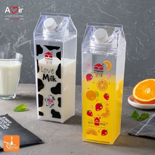 بطری شیر یا آبمیوه یک عدد جنس اکرولیک