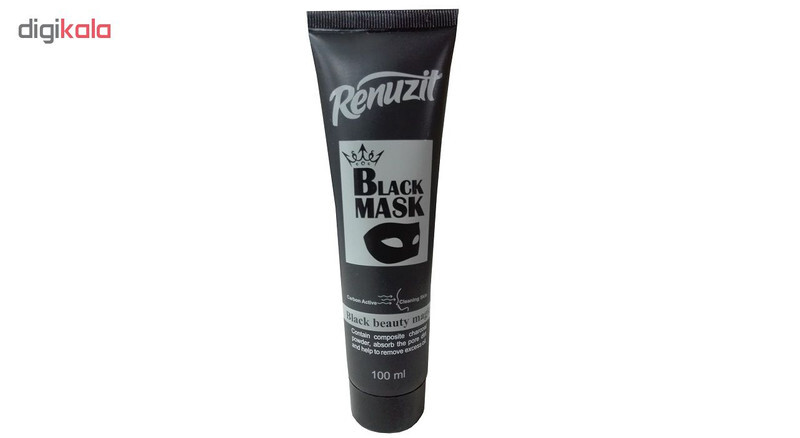 ماسک صورت رینوزیت مدل Black mask carbon active حجم 100 میلی لیتر