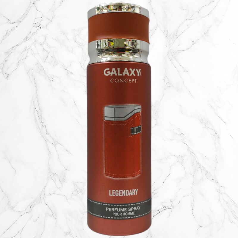 اسپری بدن  گلکسی اماراتی حجم 200 میل Galaxy Perfume body Spray مدل LEGENDARY 
