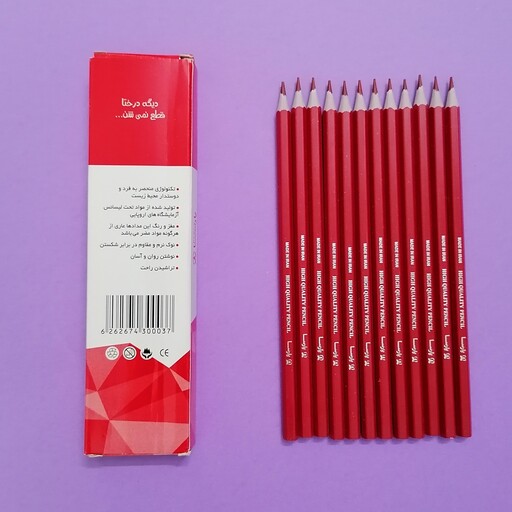 مداد قرمز بسته 12 تایی برند پارسا